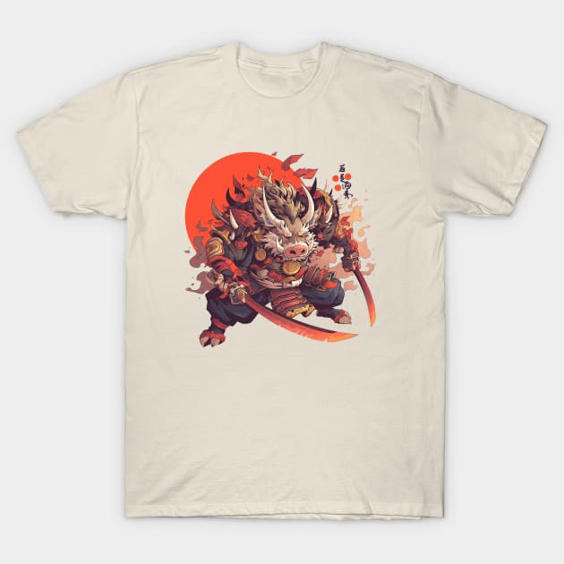 samurai boar T-Shirt by StevenBag